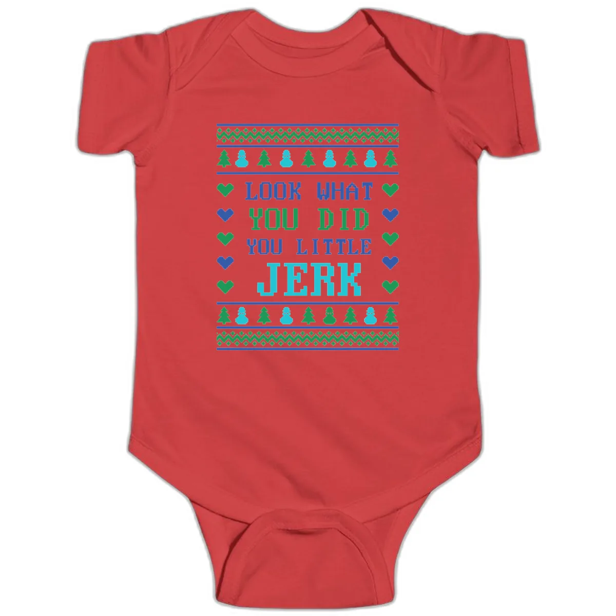 Look What You Did You Little Jerk Baby Onesie in Red